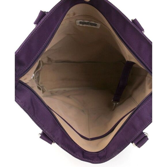 LARGE ELLINGTON PURPLE NYLON DOUBLE HANDLES SHOULDER BAG HANDBAG TOTE HOBO PURSE - Picture 11 of 16